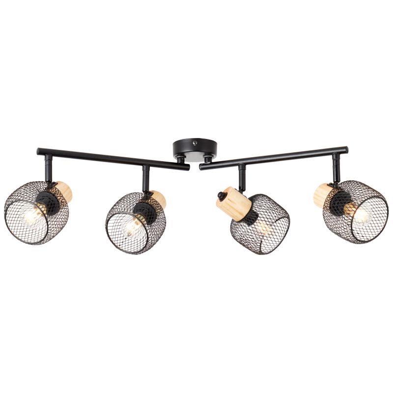 Giada 4 Sort spotlight Fra Brilliant - Lampen kan monteres både i loftet og på væggen og har justerbare lampehoveder, der giver dig mulighed for at rette lyset derhen, hvor det er nødvendigt - fra at fremhæve detaljer til at oplyse hele rum.