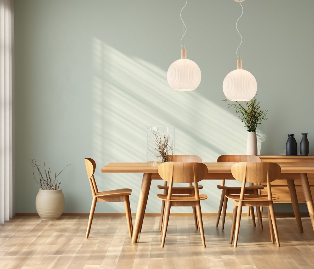 Lapponia Ø35 Hvid loftslampe Fra Aneta Lighting - Lapponia loftlampen i glas og hvidolieret træ tilføjer en naturlig og hyggelig stemning til dit hjem.