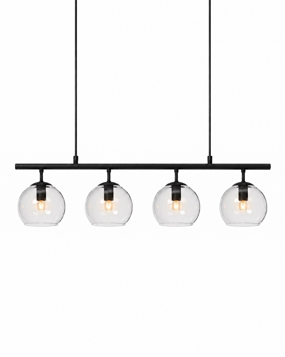 Globi 4 78cm Sort/gennemsigtig loftslampe Fra Nordic Lighting - Globi bliver et dekorativt blikfang, der passer lige godt i moderne hjem som i mere klassiske milj&oslash;er.