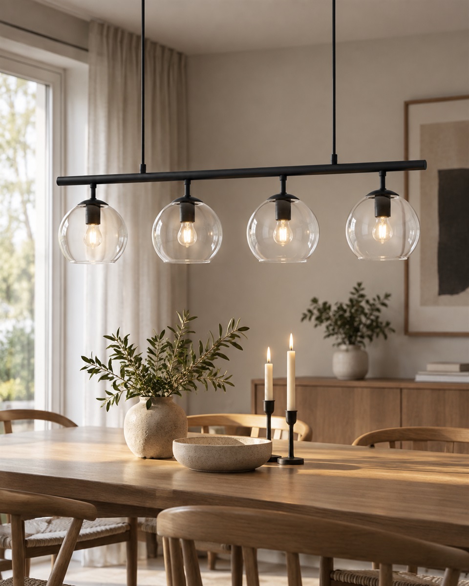 Globi 4 78cm Sort/gennemsigtig loftslampe Fra Nordic Lighting - Globi bliver et dekorativt blikfang, der passer lige godt i moderne hjem som i mere klassiske milj&oslash;er.