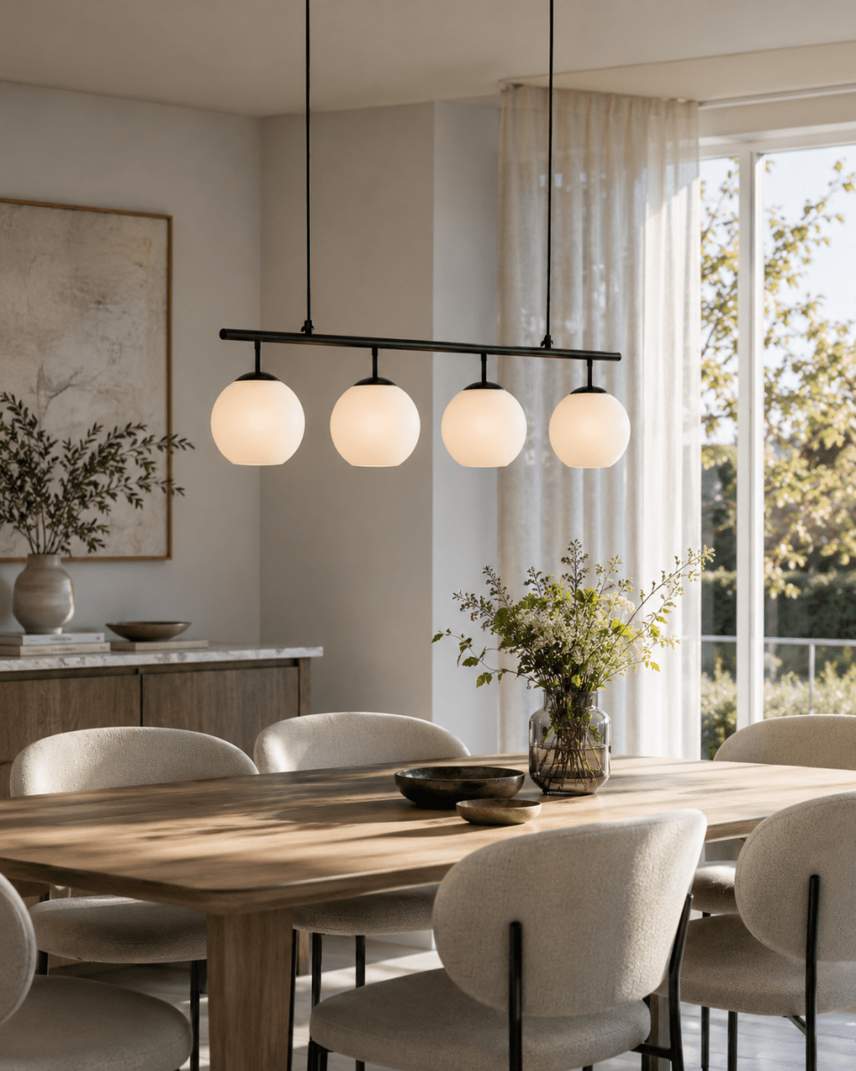 Globi 4 78cm Sort og hvid loftslampe Fra Nordic Lighting - Globi bliver et dekorativt blikfang, der passer lige godt i moderne hjem som i mere klassiske milj&oslash;er.