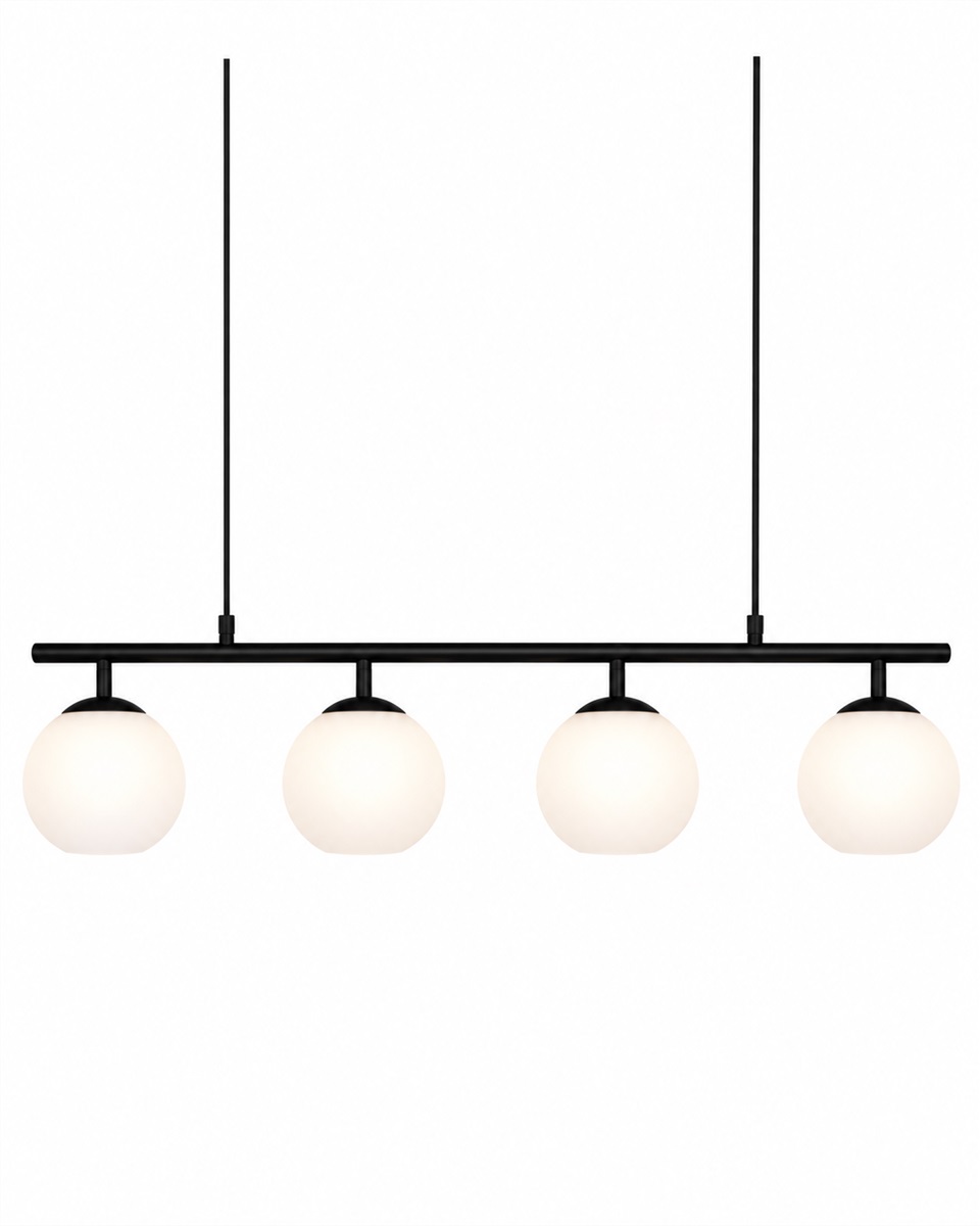 Globi 4 78cm Sort og hvid loftslampe Fra Nordic Lighting - Globi bliver et dekorativt blikfang, der passer lige godt i moderne hjem som i mere klassiske miljøer.
