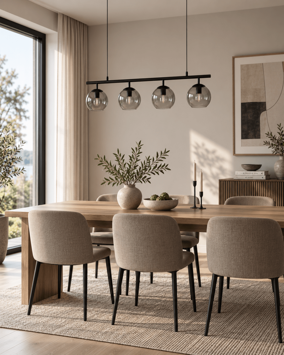 Globi 4 78cm Sort/Røget loftslampe Fra Nordic Lighting - Globi bliver et dekorativt blikfang, der passer lige godt i moderne hjem som i mere klassiske milj&oslash;er.