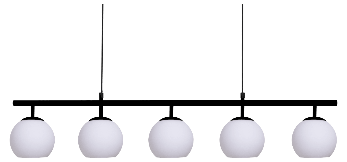Globi 5 120cm Sort og hvid loftslampe Fra Nordic Lighting - Globi 5 bliver et dekorativt blikfang, der passer lige godt i moderne hjem som i mere klassiske milj&oslash;er.