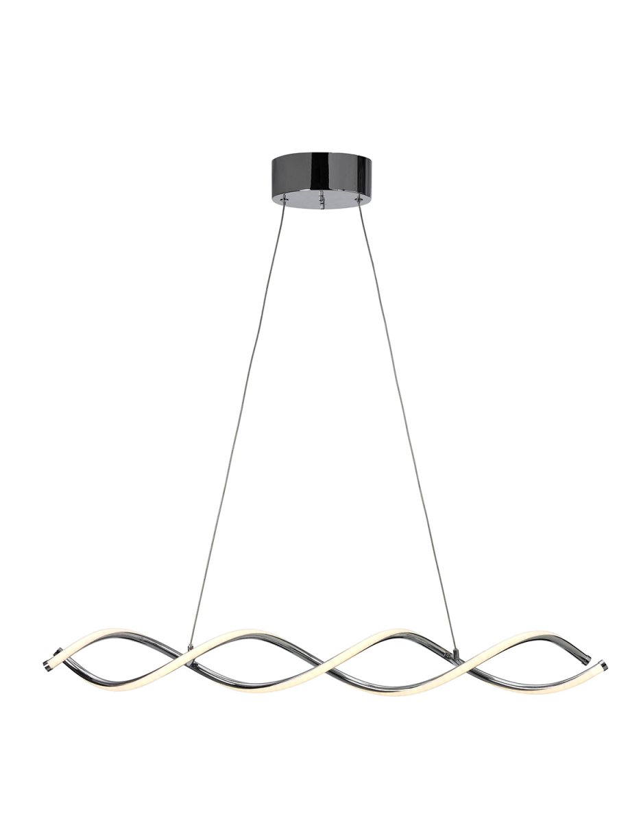 Vindla 87cm Chrom loftslampe Fra Cottex - Vindla loftslampe i metal og silikone er en moderne og elegant belysningsløsning, der giver dit værelse en unik og stilfuld følelse.