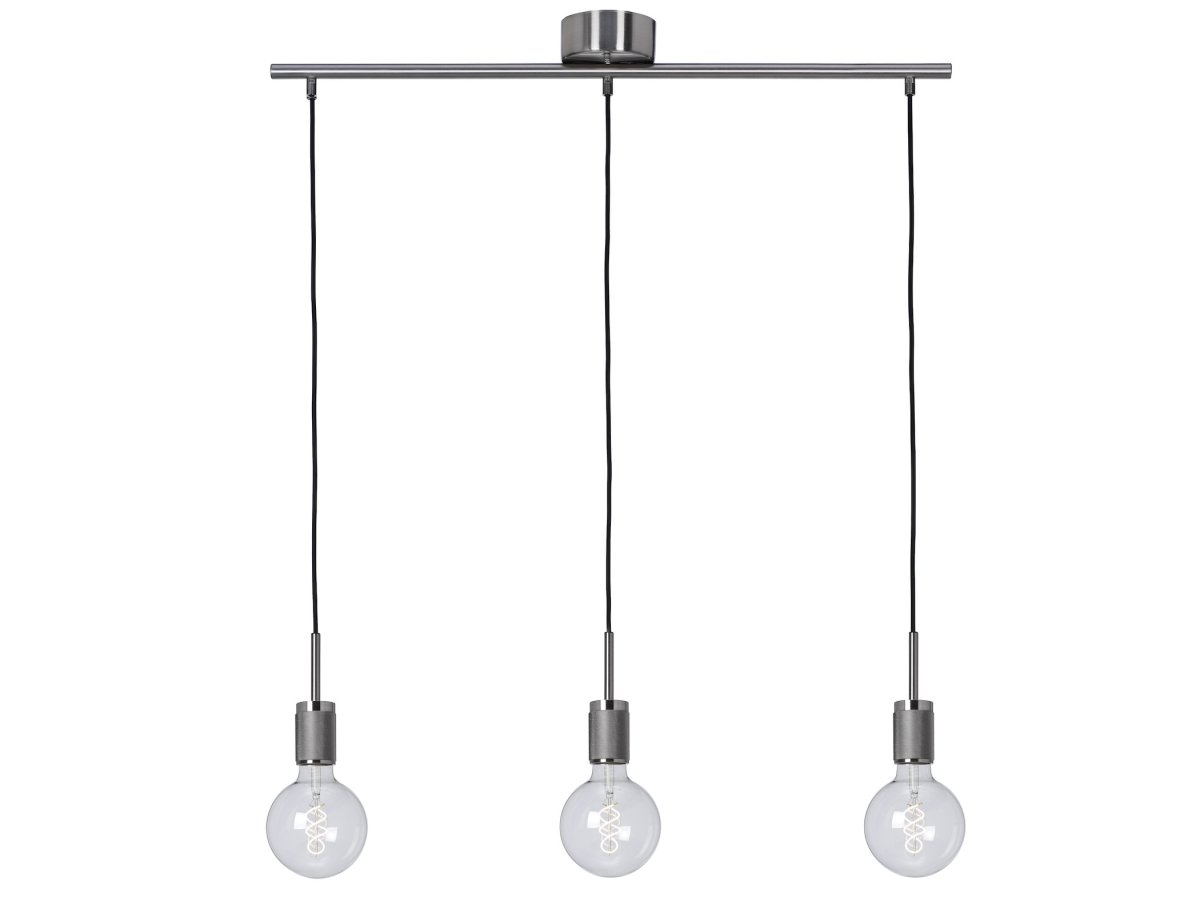 Rille 85cm Børstet krom loftslampe Fra Cottex - Rille er en stilfuld metalpendellampe med en børstet kromfinish, der giver et moderne og elegant udtryk.