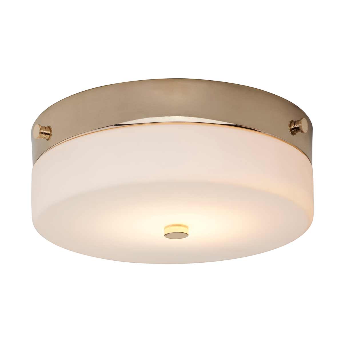 Tamar Ø24 Poleret guld badeværelseslampe Fra Elstead Lighting - Tamar plafond i poleret guld er en stilfuld og funktionel belysningsløsning, perfekt til badeværelser takket være IP44-klassificeringen, men også velegnet til korridorer og rum med lavt til loftet.