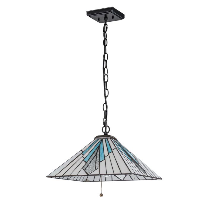 Alderley 38cm Flerfarvet Fra Elstead Lighting - Denne model er udstyret med en strømafbryder med trækledning for nem til- og frakobling.
