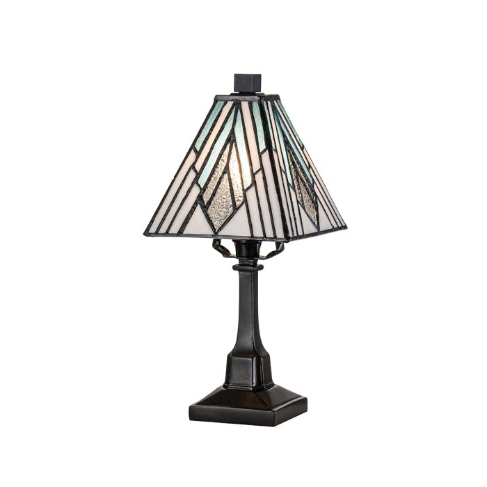 Alderley 32cm Flerfarvet Fra Elstead Lighting - Metalkomponenterne har en dyb vintage bronzefinish og et klassisk art deco-design, der giver et tidløst og elegant look.