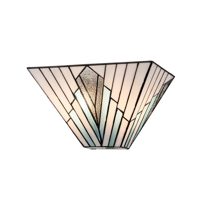Alderley 30cm Flerfarvet Fra Elstead Lighting - Metalkomponenterne har en dyb vintage bronzefinish og et klassisk art deco-design, der giver et tidløst og elegant look.