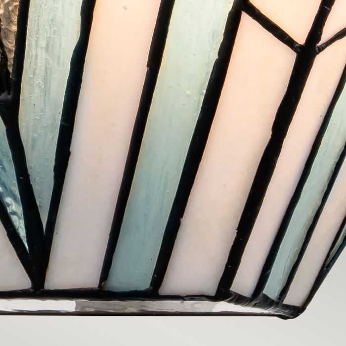 Alderley 30cm Flerfarvet Fra Elstead Lighting - Metalkomponenterne har en dyb vintage bronzefinish og et klassisk art deco-design, der giver et tidløst og elegant look.