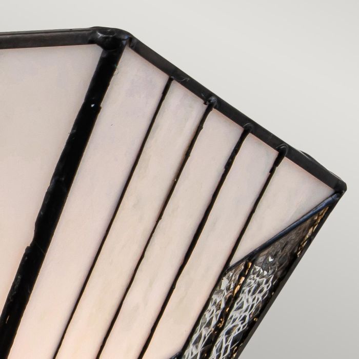 Alderley 30cm Flerfarvet Fra Elstead Lighting - Metalkomponenterne har en dyb vintage bronzefinish og et klassisk art deco-design, der giver et tidløst og elegant look.