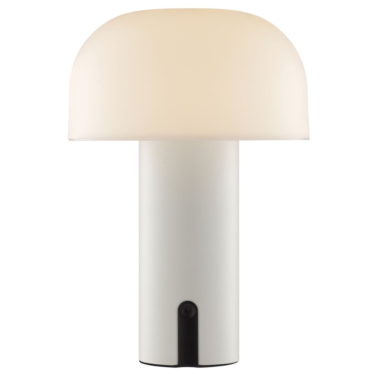 Mattis 20cm Cremet hvid bærbar Fra Brilliant - Mattis er en stilfuld og b&aelig;rbar bordlampe, der kombinerer moderne design med praktisk funktion.