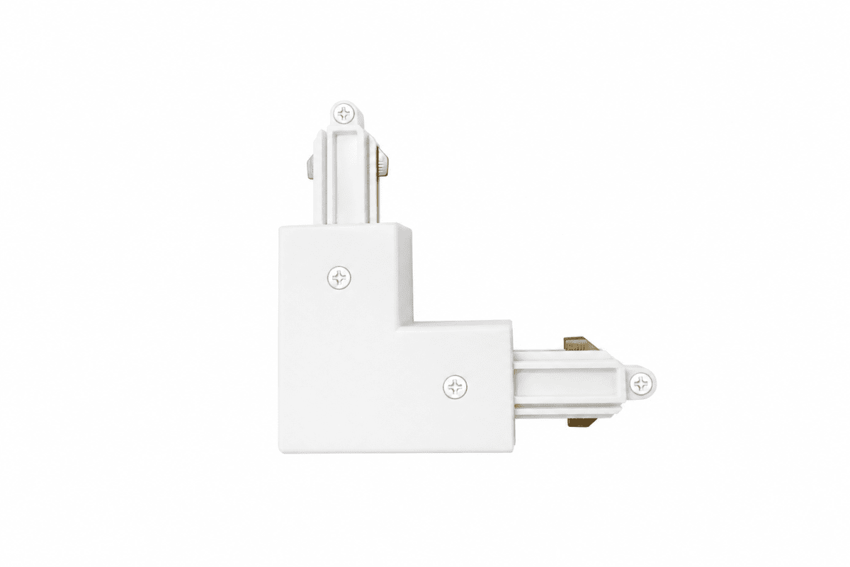 L-Kobling Hvid Fra Nordic Lighting - L-samling med 90&deg; vinkel til Nordic Lightings Forma skinnesystem.