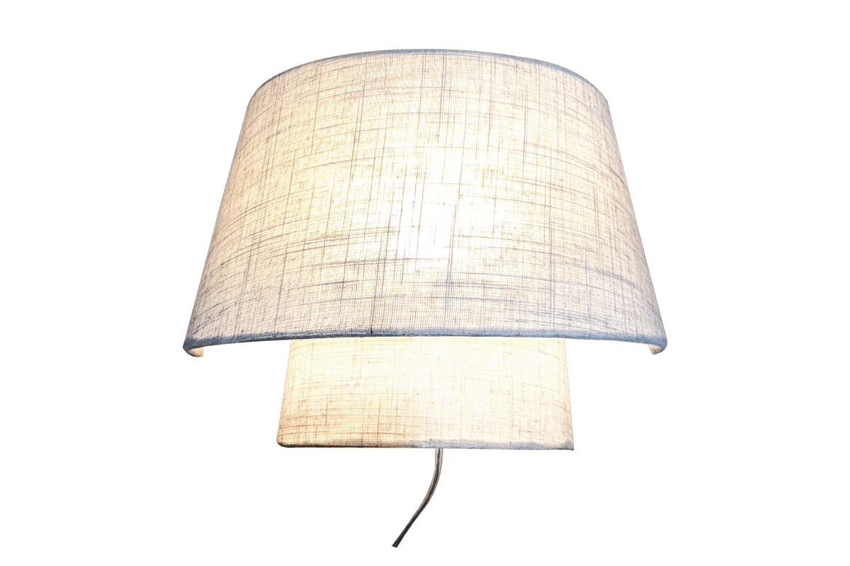 Zoom billede af Doble 22cm Beige væglampe Fra Aneta Lighting - Kombinationen af tekstil og metal giver lampen et bl&oslash;dt og samtidig moderne udtryk.