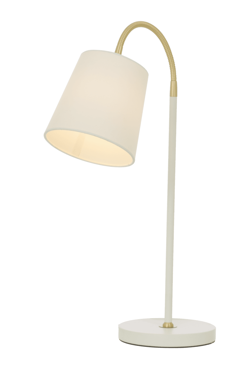 Ljusdal 50cm Hvid skrivebordslampe Fra Aneta Lighting - Den fleksible arm gør det nemt at rette lyset derhen, hvor du har brug for det, hvilket gør Ljusdal til et funktionelt og elegant valg til dit hjem.