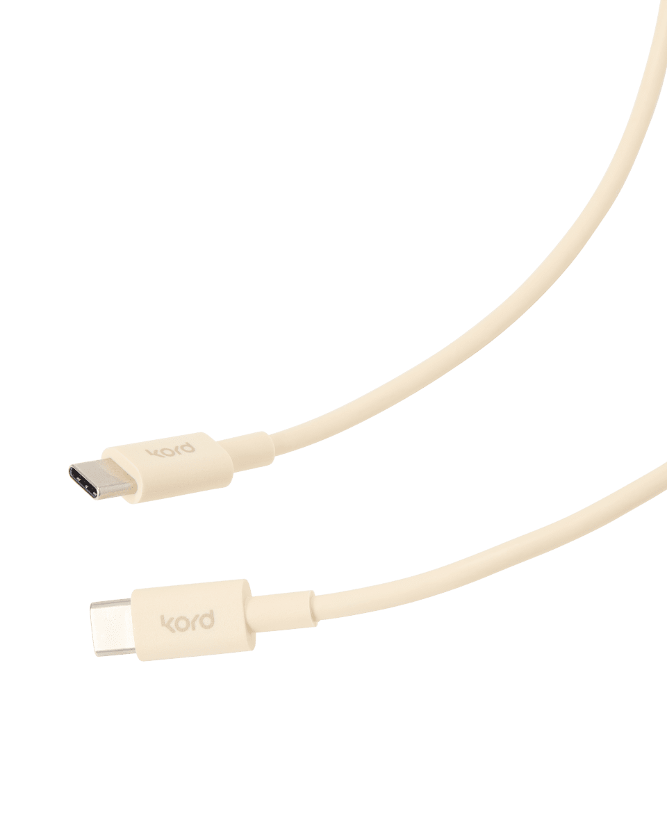 USB-C til USB-C Perlemoragtig elfenben Fra Kord - Universal kompatibilitet &ndash; Passer til USB-C-enheder som mobiltelefoner, tablets og b&aelig;rbare computere med underst&oslash;ttelse af USB-C-opladning.