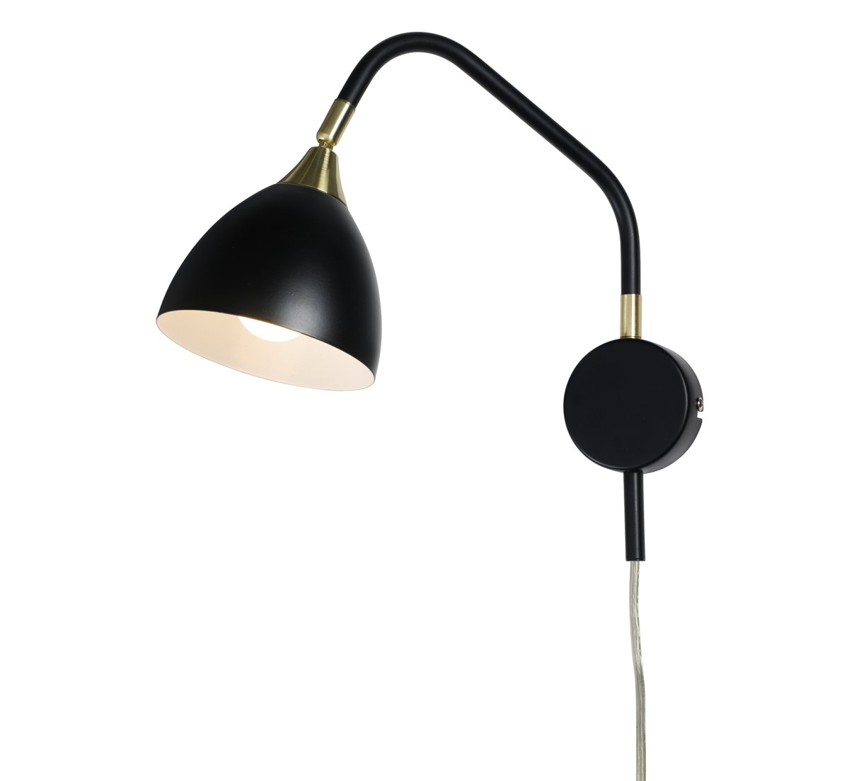 Zoom billede af Läza 30cm Sort væglampe Fra Cottex - Dens stilrene design passer ind i b&aring;de moderne og klassiske milj&oslash;er, og bliver en smuk detalje p&aring;; v&aelig;ggen.