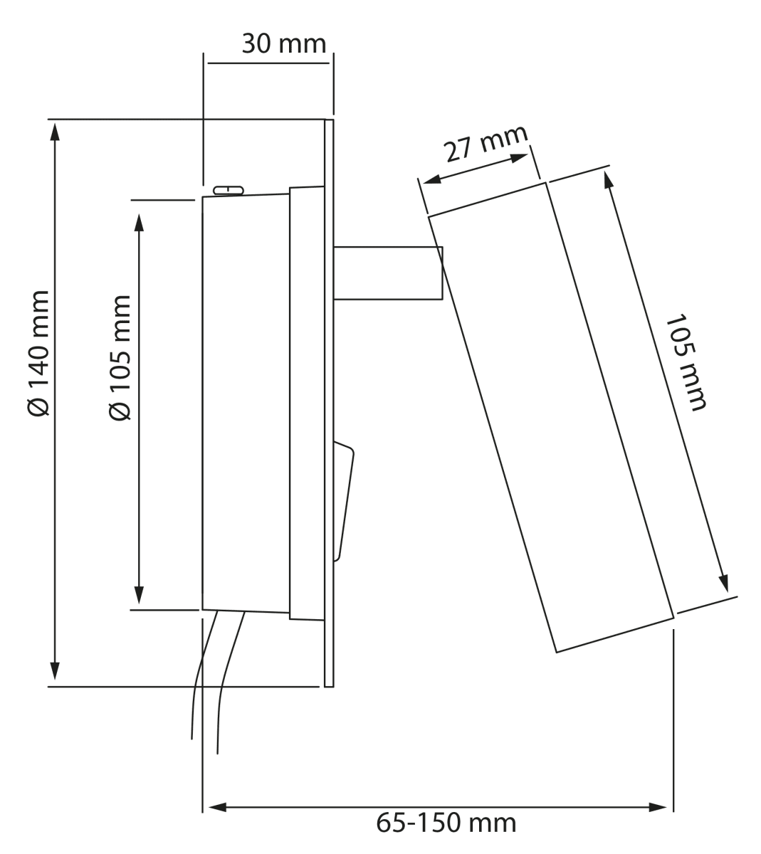 Ace Sort læselampe Fra Aneta Lighting - Lysene t&aelig;ndes; og slukkes med en afbryder p&aring; lampen med hver sin afbryder.