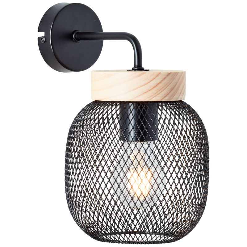 Giada 20cm Sort væglampe Fra Brilliant - Giada væglampen kombinerer moderne design med naturlige elementer og skaber en varm og hyggelig atmosfære i hjemmet.