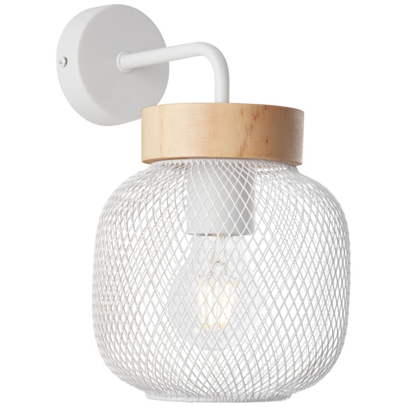 Giada 20cm Hvid væglampe Fra Brilliant - Giada væglampen kombinerer moderne design med naturlige elementer og skaber en varm og hyggelig atmosfære i hjemmet.