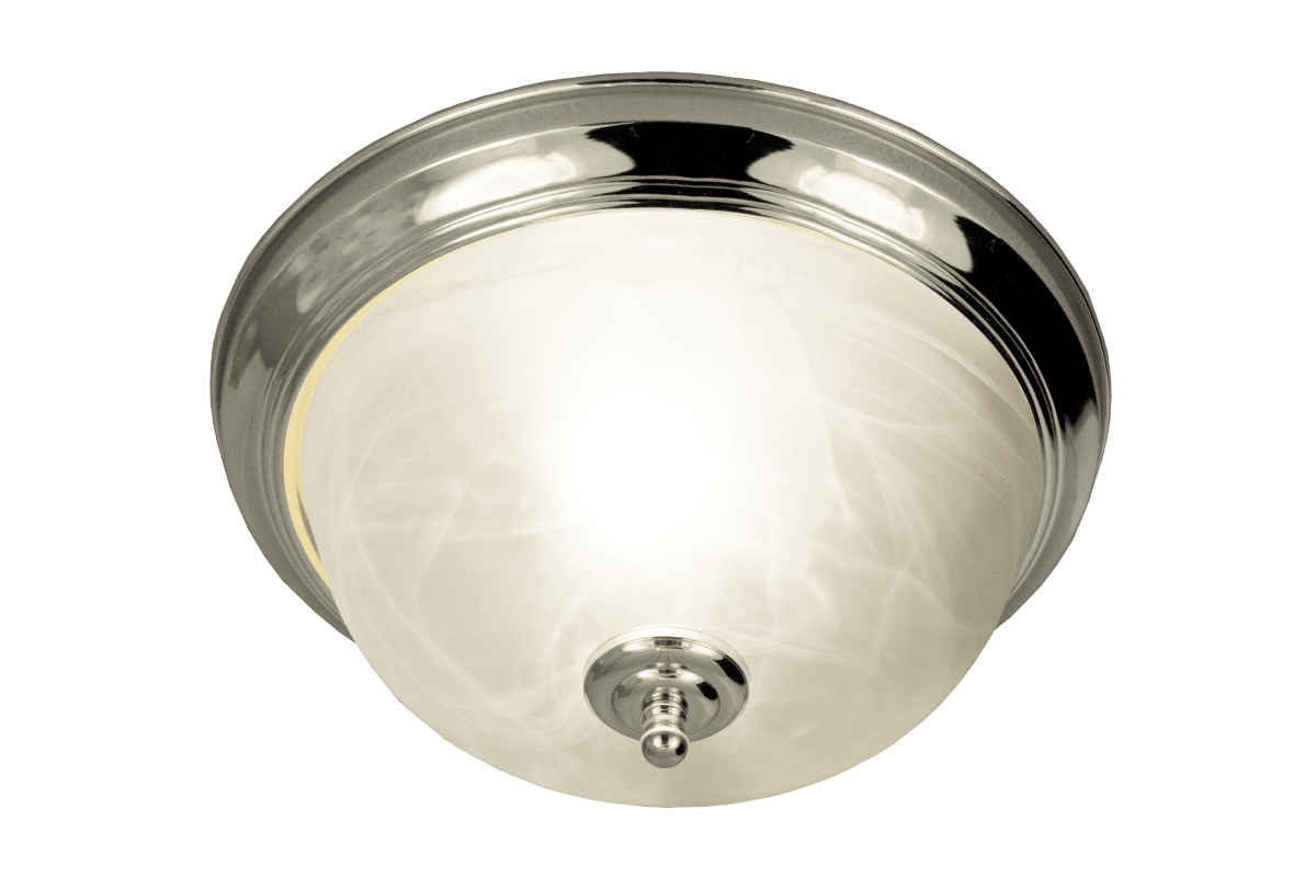 Napoli Ø28 Chrom badeværelseslampe Fra Aneta Lighting - Napoli plafond i forkromet metal med hvid glassk&aelig;rm.