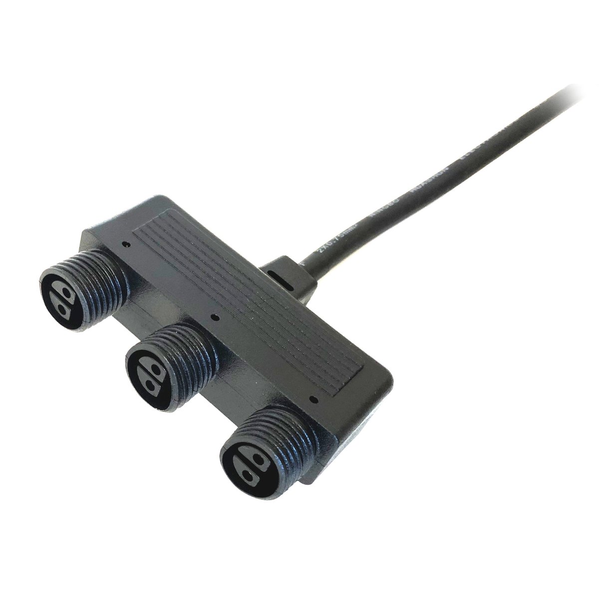 3-Vejs Udtag Sort Fra Lightson - Afgreningsforbindelse med tre stikkontakter du bruger n&aring;r du skal dele systemet et sted p&aring;; vejen.