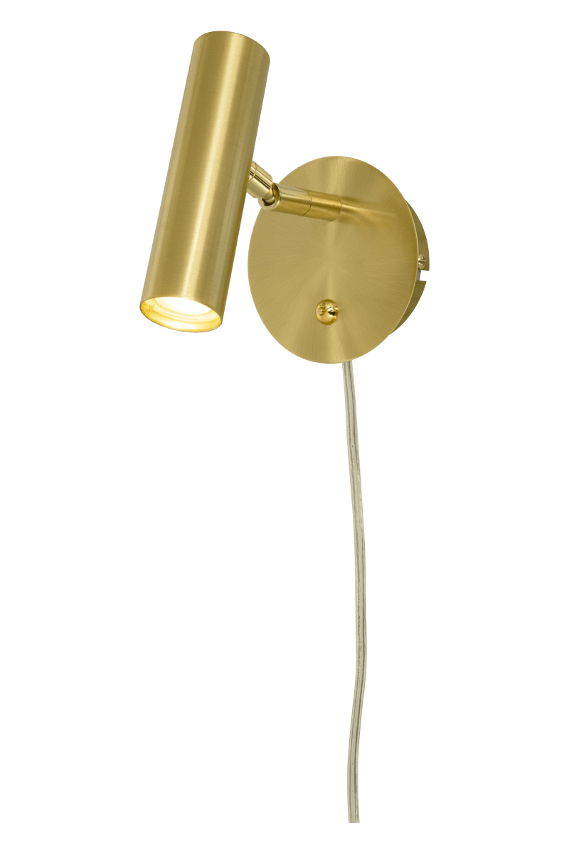 Artic mat messing læselampe Fra Aneta Lighting - Kan d&aelig;mpes med en afbryder t&aelig;ndt; v&aelig;gpladen.