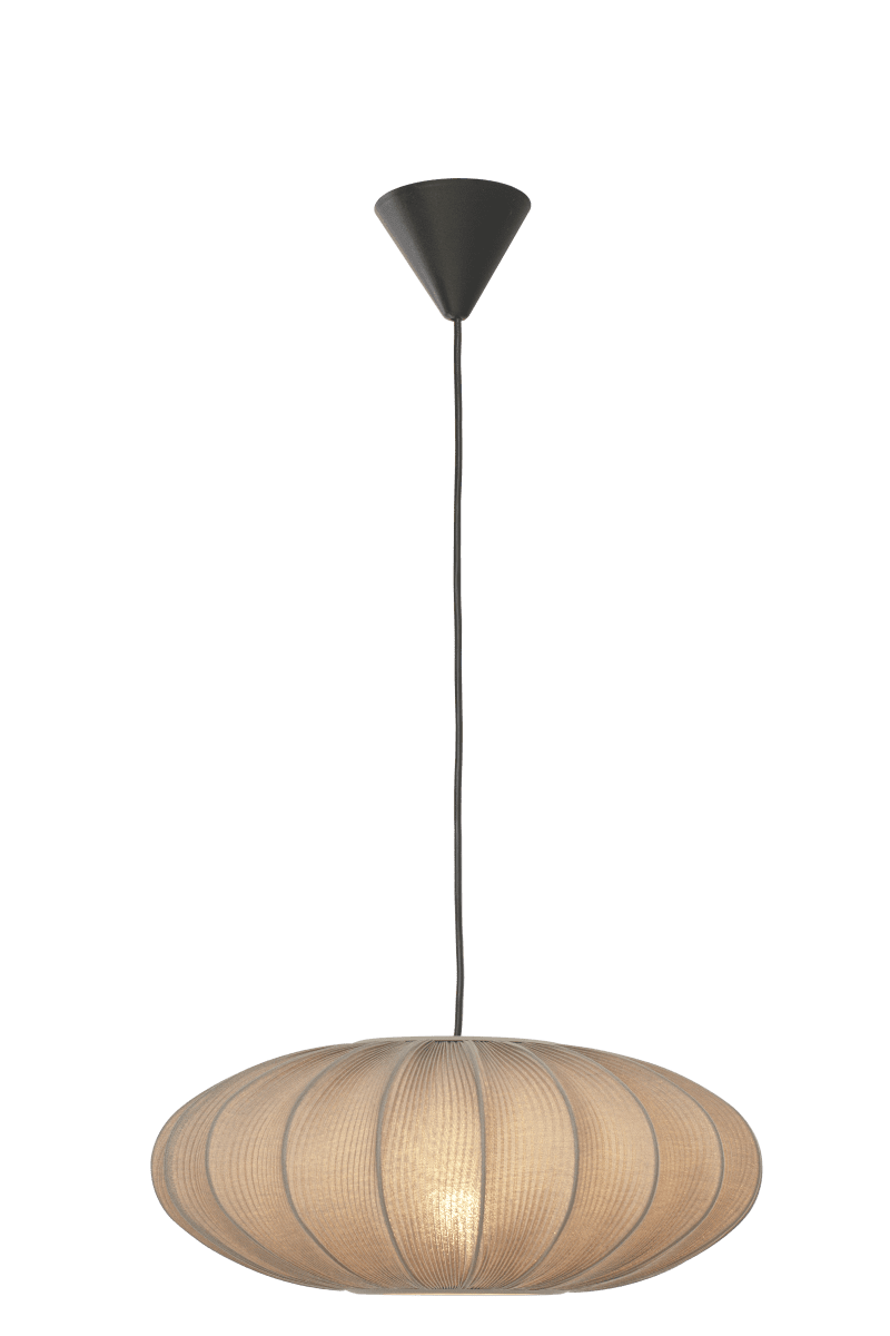 Mamsell Ø45 Grå loftslampe Fra Aneta Lighting - Mamsell loftlampe er beklædt med fint plisseret strækstof, der giver et behageligt, let dæmpet lys.