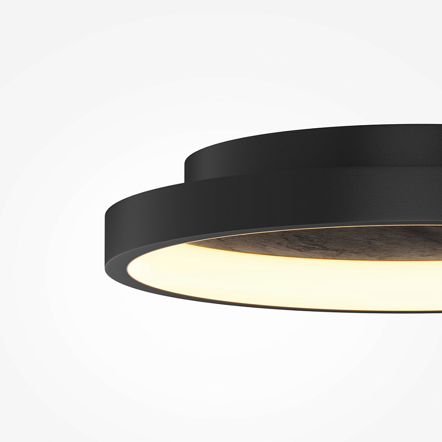 Orign Ø40 Sort plafond Fra Maytoni - Orign er en loftslampe i metal med en elegant stenimitation i midten, der giver et naturligt og eksklusivt indtryk.